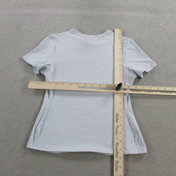 SKIMS Cotton Jersey T Shirt Womens Small Zen Blue Short Sleeve Crewneck Casual - Picture 6 of 9